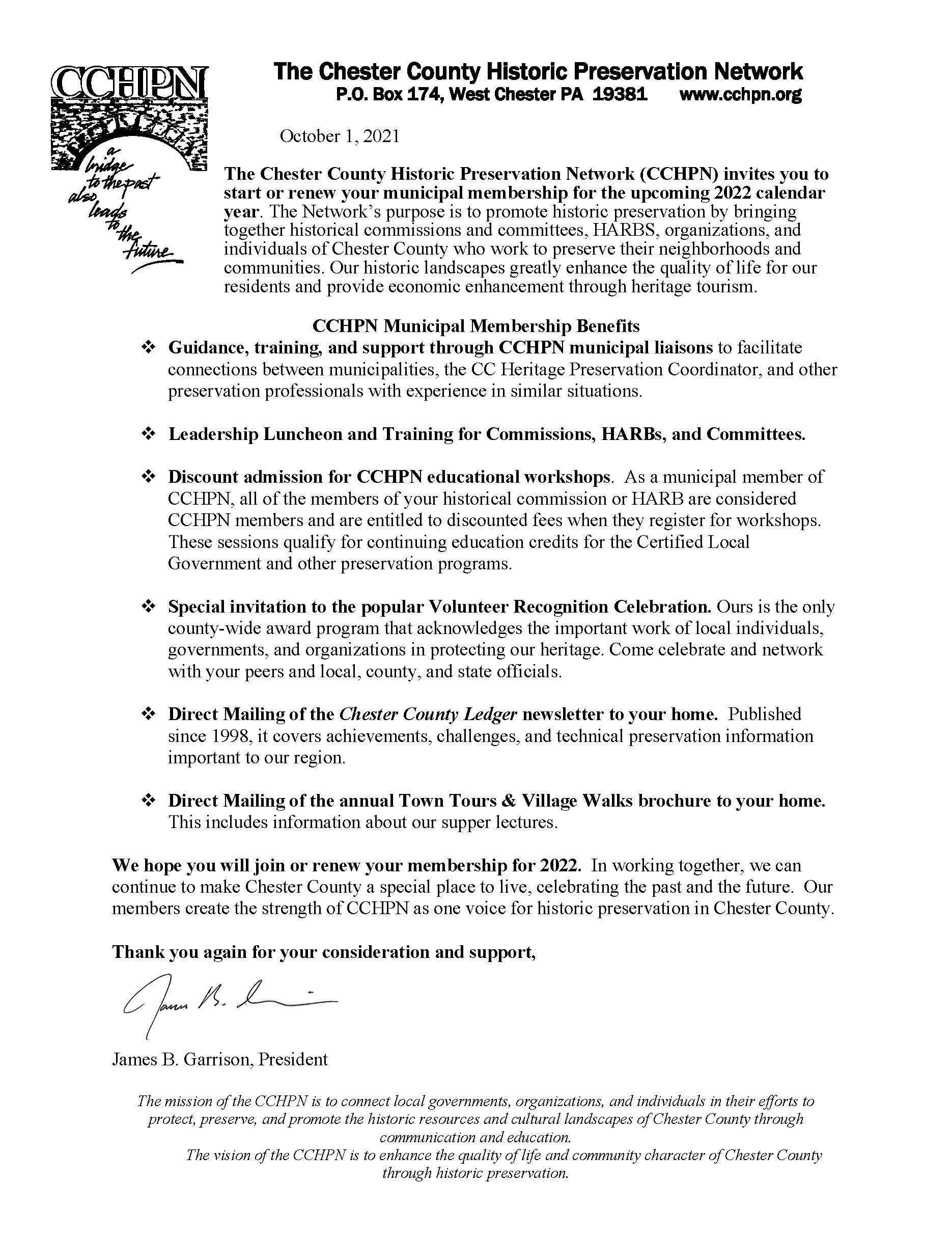 Municipal Membership Letter 2022 Page 1